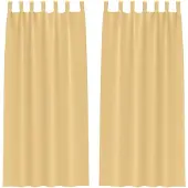 vidaXL Rideaux occultants avec anneaux 2 pcs Beige 225 x 140 cm