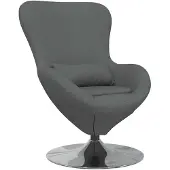 vidaXL Fauteuil œuf Gris foncé 63 x 73 x 90 cm tissu