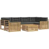 vidaXL Ensemble de canapés d'extérieur , 7 pièces, blanc et anthracite