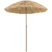 vidaXL Parasol de plage Naturel 160 x 160 x 196 cm en polyester et acier