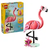 LEGO Creator 3en1 31170 Animaux Sauvages : Flamant Rose Jouet, Se Transforme En Cacatoès Ou En Axolotl, Idée Cadeau 8+