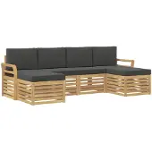 vidaXL Ensemble de canapés d'extérieur , 6 pièces, blanc et anthracite