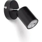 LEDKIA Plafonnier Orientable Métal 1 Spot Albus Black Noir