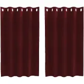 vidaXL Rideaux occultants 2 pcs vin rouge 140 x 140 cm velours