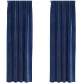 vidaXL Rideaux occultants 2 pcs bleu foncé 140 x 260 cm velours