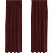 vidaXL Rideaux occultants 2 pcs vin rouge 140 x 260 cm velours