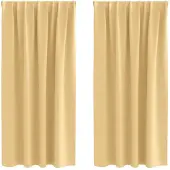vidaXL Rideaux occultants avec anneaux 2 pcs Beige 175 x 140 cm