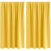 vidaXL Rideaux occultants avec anneaux 2 pcs Jaune moutarde