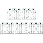 vidaXL , clôture de jardin, 5 pièces, acier, vert