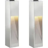 vidaXL Lampe solaire LED pour clôture, 2 pièces, lumière blanche chaude, 18 x 18 x 80 cm