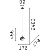 Ideal Lux Suspension Bloom en laiton, hauteur réglable,