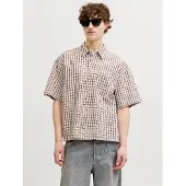 Jack & Jones Chemise marron / blanc