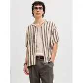 Jack & Jones Chemise 'JJEJeff' crème / marron / noir