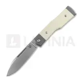 FOX Gunstock FX-558 BO, Satin M390, Titanium White Micarta, couteau de poche