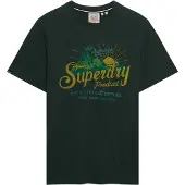 Superdry T-Shirt 'OUTDOORS MOUNTAIN' moutarde / vert foncé