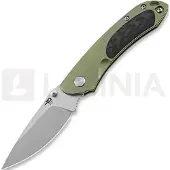 Bestech Couteau pliant Junzi - Blastwash + Satin - Titanium, vert
