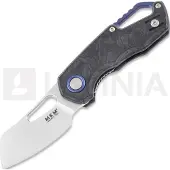 MKM Knives Couteau pliant Isonzo M390 Cleaver, marble carbon fiber