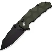 CIVIVI Couteau pliant Natterjack, Milled OD Green G10, Black Stonewash