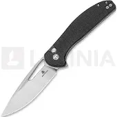 Bestechman Couteau pliant Whalefin - Stonewash + Satin - G10, noir