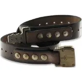 Marfione Custom Knives Ceinture Apis, Dark Brown Buffalo Leather/Bronze Titanium