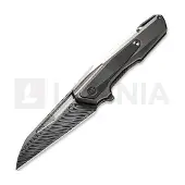 We Knife Falcaria Damasteel, Polished/Bead Blasted Ti