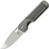Kizer Cutlery Militaw, Gray Titanium/Black Micarta, Stonewash