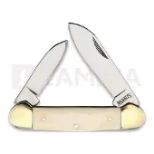Marbles Couteau pliant Canoe White Smooth Bone