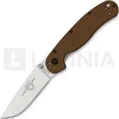 Ontario Couteau pliant RAT-2, satin, brun