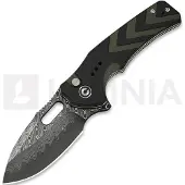 CIVIVI Couteau pliant Vexron Damascus, Milled Black & Green G-10