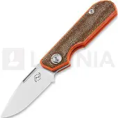 Liong Mah Designs Couteau pliant Traveller Spear Point, Brown Micarta