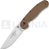 Ontario Couteau pliant RAT-2 D2, satin, brun