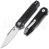 Bestech Couteau pliant Syntax - Satin + Stonewash - G10, noir