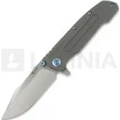 Reate Couteau pliant 9D-V2, Titanium/Blue Hardware, Satin