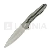 CH Knives Couteau pliant Wartex-SL - Damascus - Titanium + CF