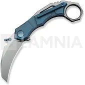 We Knife Couteau pliant Tayra, Blue & Gray Ti, Satin