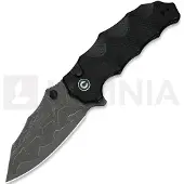 CIVIVI Couteau pliant Natterjack Damascus, Milled Black G-10