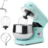 Clatronic Robot de cuisine 1100W | Pétrin 5L | Crochets pétrisseurs, batteurs et fouets inclus | Engrenage spécial robuste | Pâteuse KM 3711 menthe