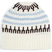 KnowledgeCotton Apparel ConnaissanceCotton Apparel Bonnet Laine Impression Off white Blanc cassé Blanc