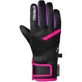 Reusch Gants de sport 'Dan' violet foncé / rose / noir / blanc
