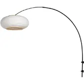 Steinhauer Lampe murale noire Silva Alba avec une teinte blanche Ø60cm