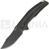 Reate Couteau pliant Jack Jr., Black Aluminum, Black DLC