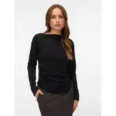 Vero Moda Mille Boatneck Long Sleeve T-shirt Noir M Femme