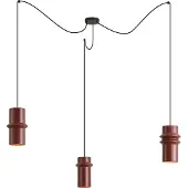 QAZQA Suspension rétro rouge avec noir 3 lumières - Monti