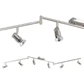 FABAS LUCE Spot Alice En Métal Finition Nickel Satiné Pour Intérieur, 6 Ampoules Gu10 Max. 15 W, Design Élégant Et Moderne, Code 2554-86-178