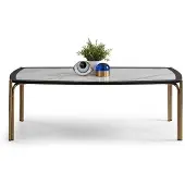 AEA Table basse design de style Japandi, blanche, moderne et élégante.