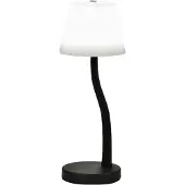 FABAS LUCE Lampe De Table Led Ibla, 9 W, 750 Lm, 3 000 K, Variateur Tactile, Structure En Métal Et Verre Soufflé, Couleur Noire - Ibla
