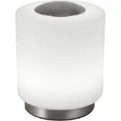 FABAS LUCE Lampe De Table Simi En Métal Nickelé Satiné Et Verre Soufflé Avec Led Intégrée De 8 W, 3000 K,Tactile À Intensité Variable, Code 3257-30-178