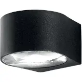 FABAS LUCE Applique Murale Led Extérieure Lao 12 W 1080 Lm 3000 K, Couleur Noire, En Aluminium Et Verre Cristal, Ip65, Design Moderne Et Élégant