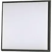 FABAS LUCE Plafonnier Led Carré Desdy 23W 2700Lm 3000K Ip54, Structure Aluminium Et Polycarbonate Noir, Usage Intérieur Et Extérieur, Code 3314-61-101