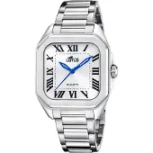 Lotus Montre à affichage analogique '- Watch Square Series - Quartz watch movement - Watch case width: 35 mm' blanc